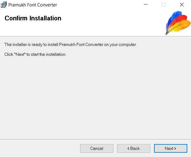 Pramukh Font Converter confirm installation