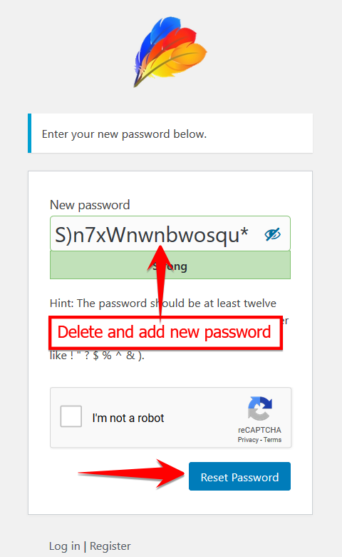 Reset password